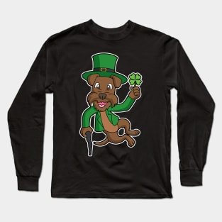 Irish Terrier Dog St Patrick's Day Lucky Heel Click Long Sleeve T-Shirt